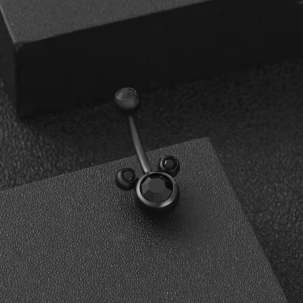Black Gem Belly Button Ring